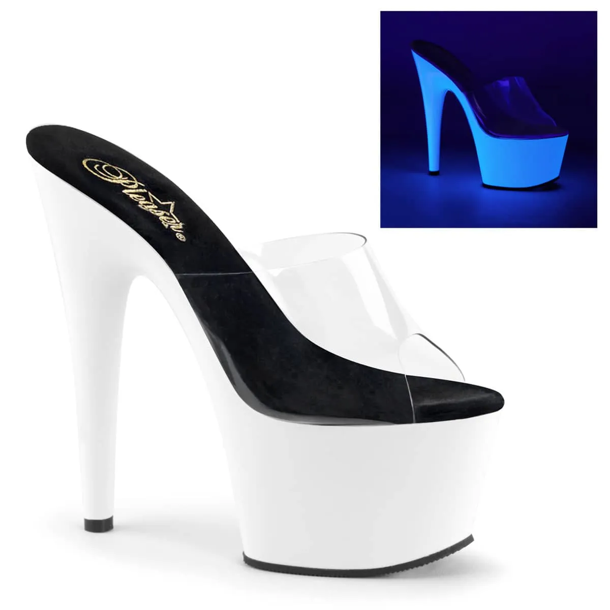 ADORE-701UV Clear & White Peep Toe High Heel