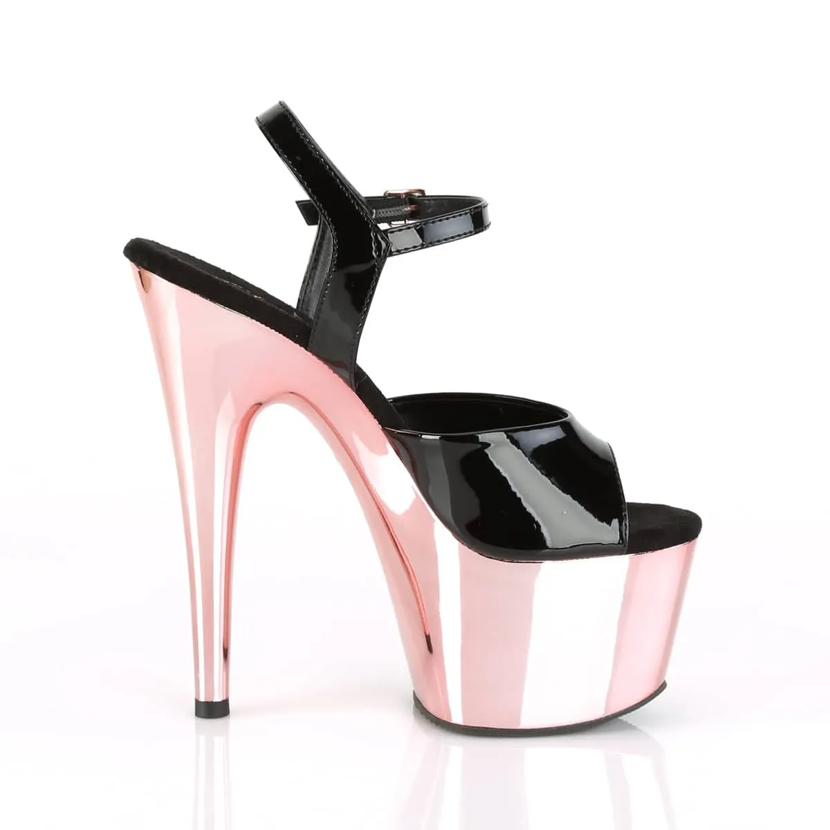 ADORE-709 Black & Rose Gold Open Toe High Heels