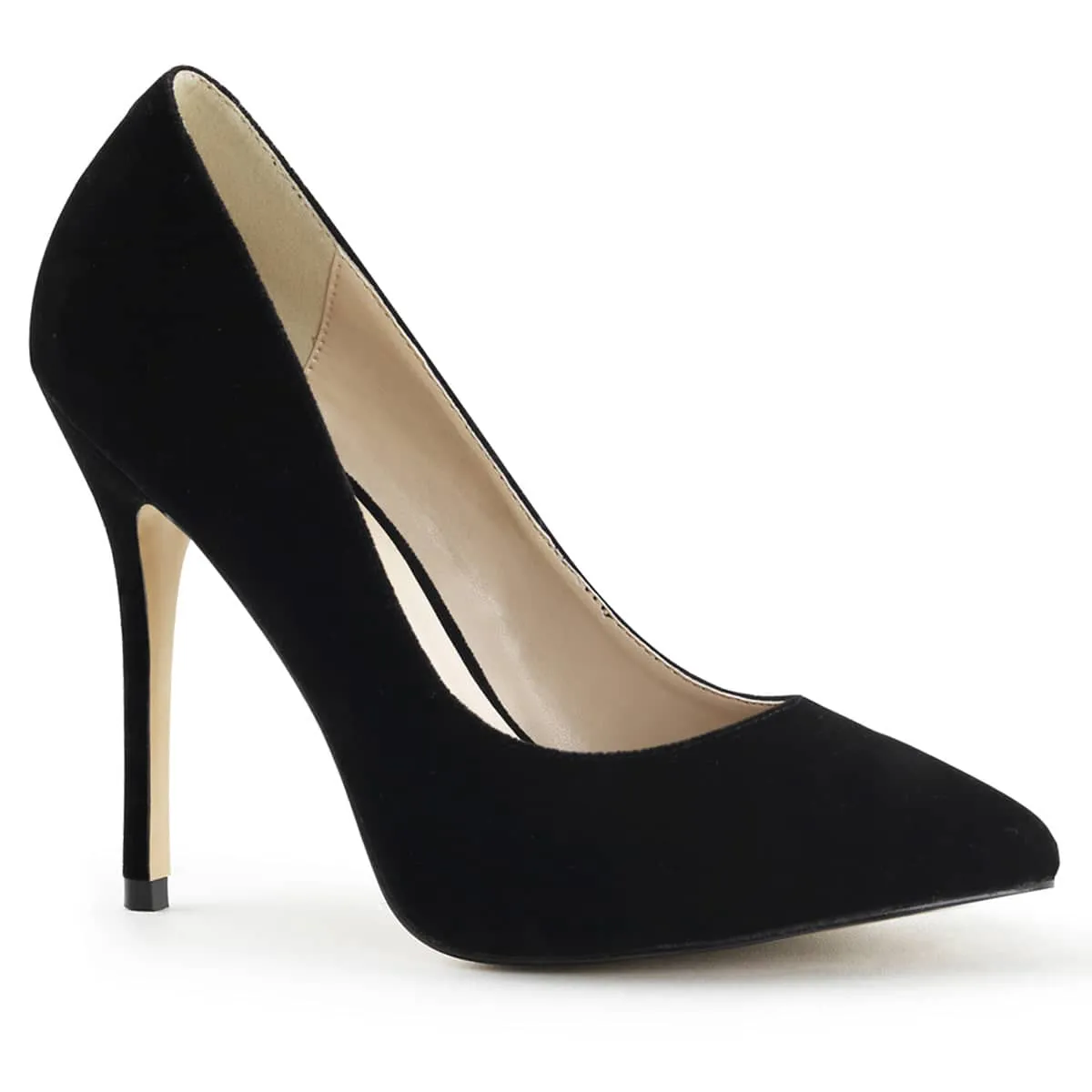 AMUSE-20 Black Velvet Stilettos