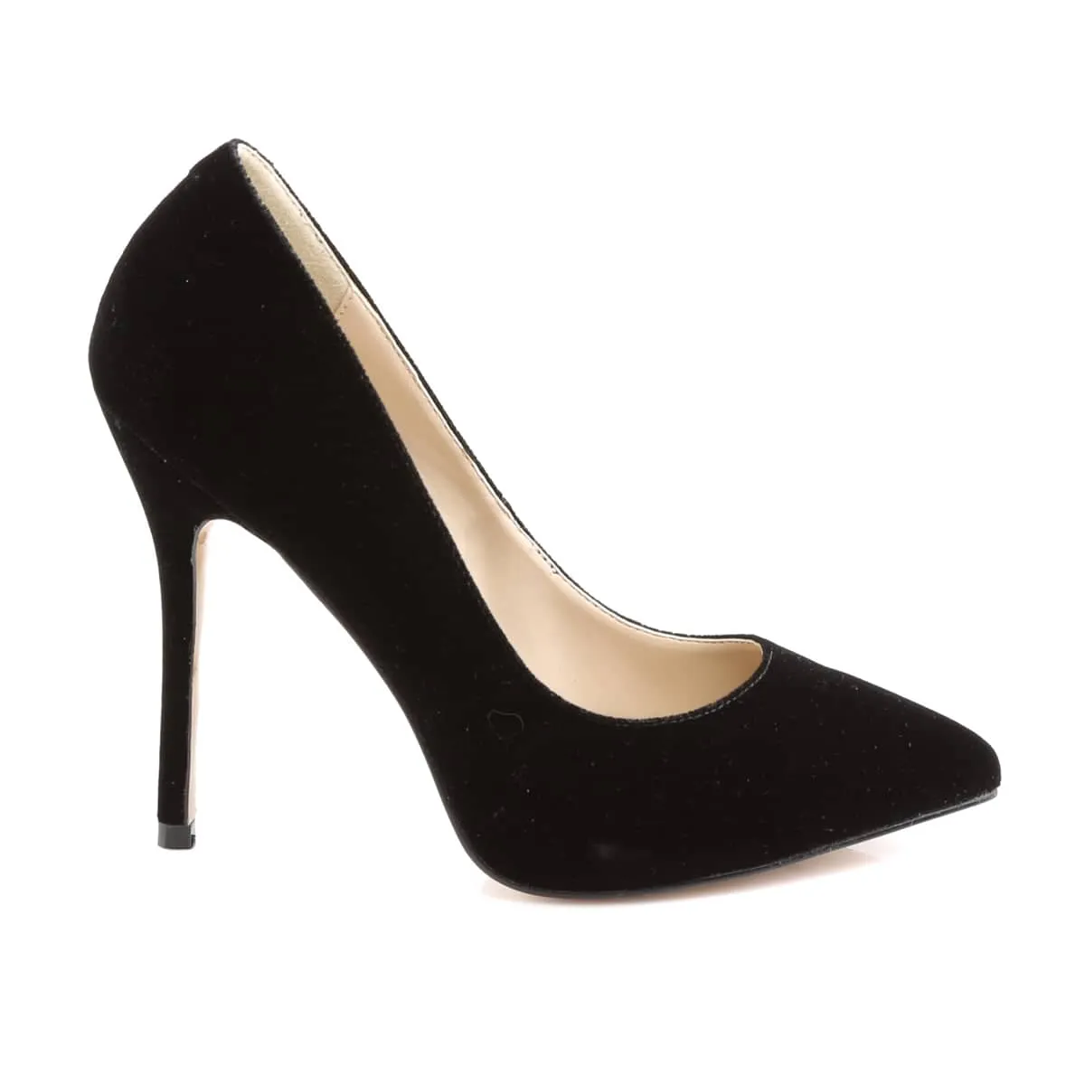 AMUSE-20 Black Velvet Stilettos