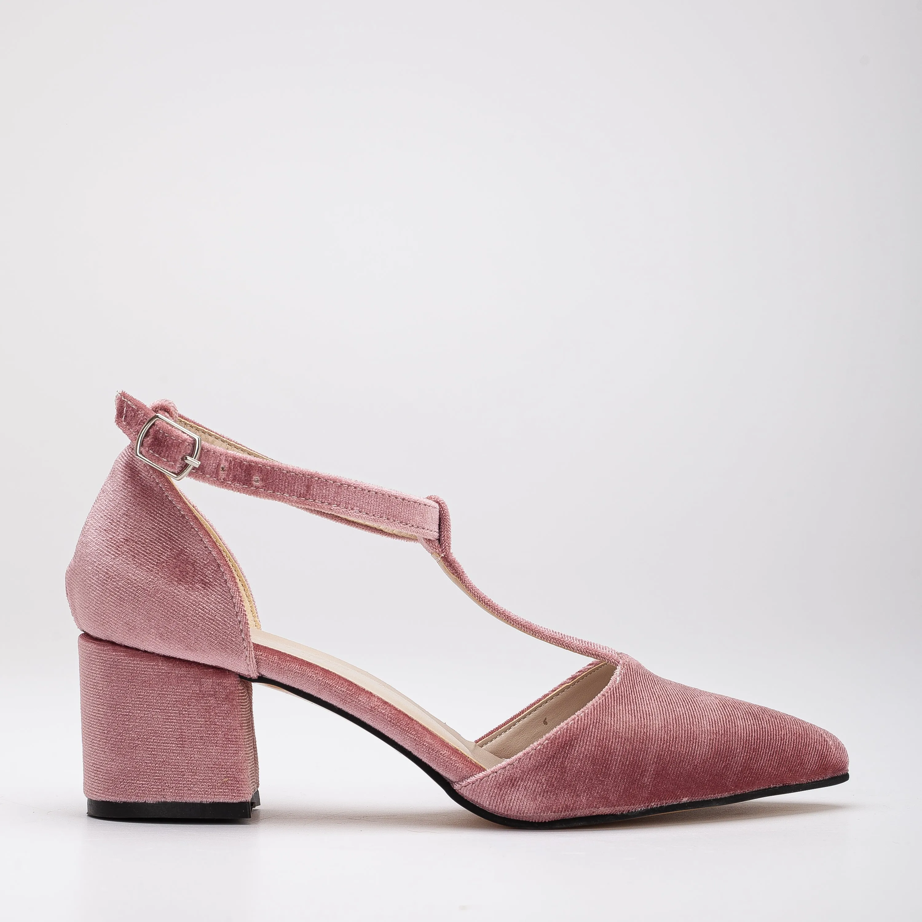 Anicette - Rose Velvet Heels