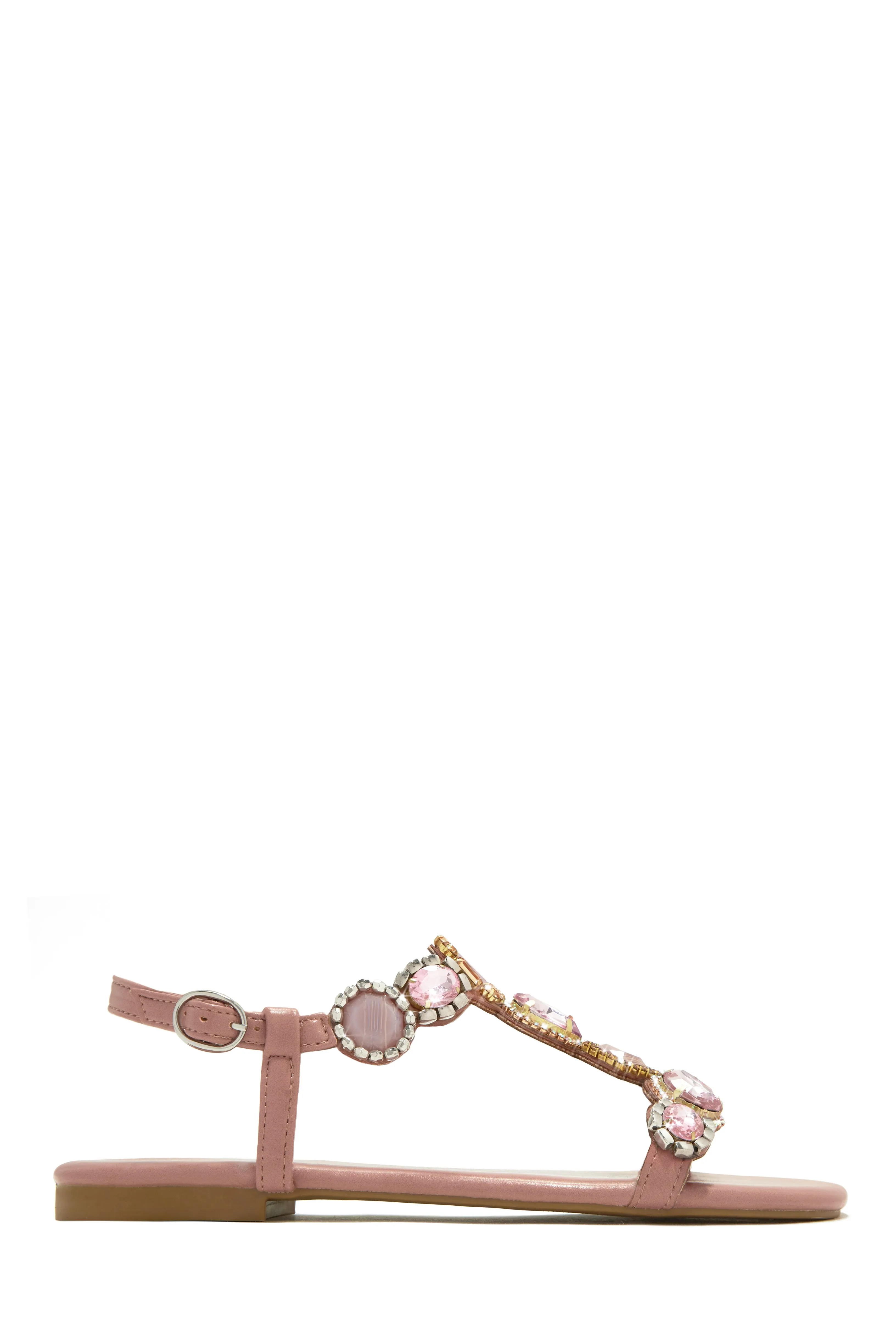 Aruba Sunset Stone Embellished Sandals - Nude