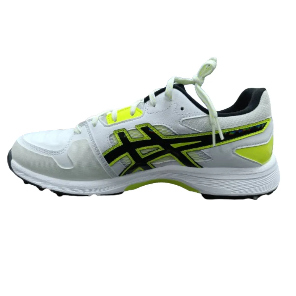 ASICS Men's Gel-Gully 7 Cricket Shoe (White/Safety Yellow)