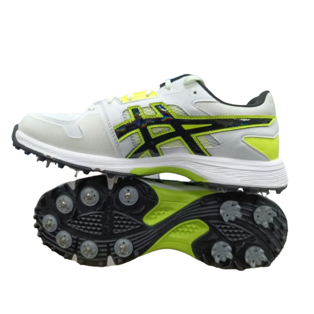 ASICS Men's Gel-Gully 7 Cricket Shoe (White/Safety Yellow)