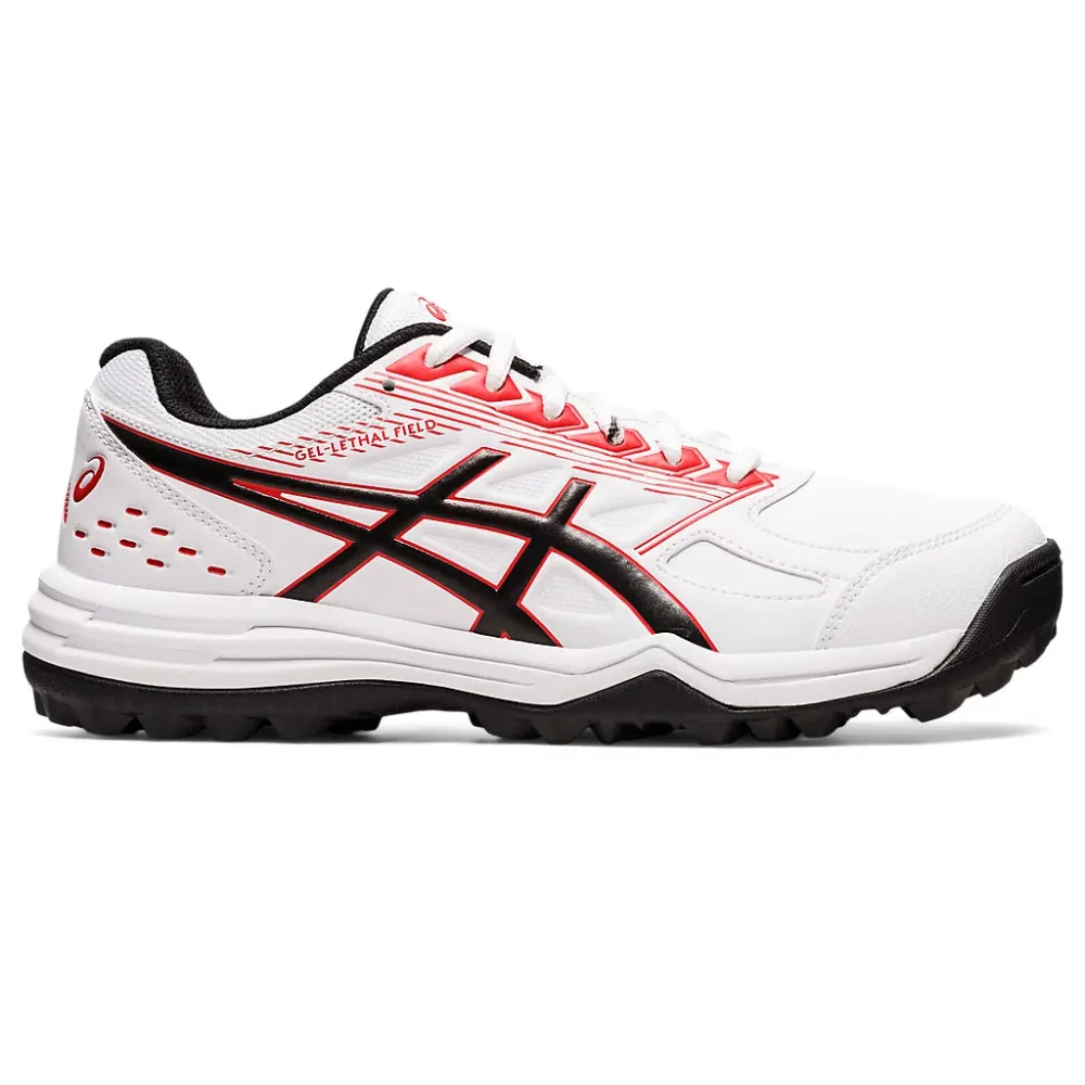 ASICS Men's Gel-Lethal Field Cricket Shoe (White/Classic Red)