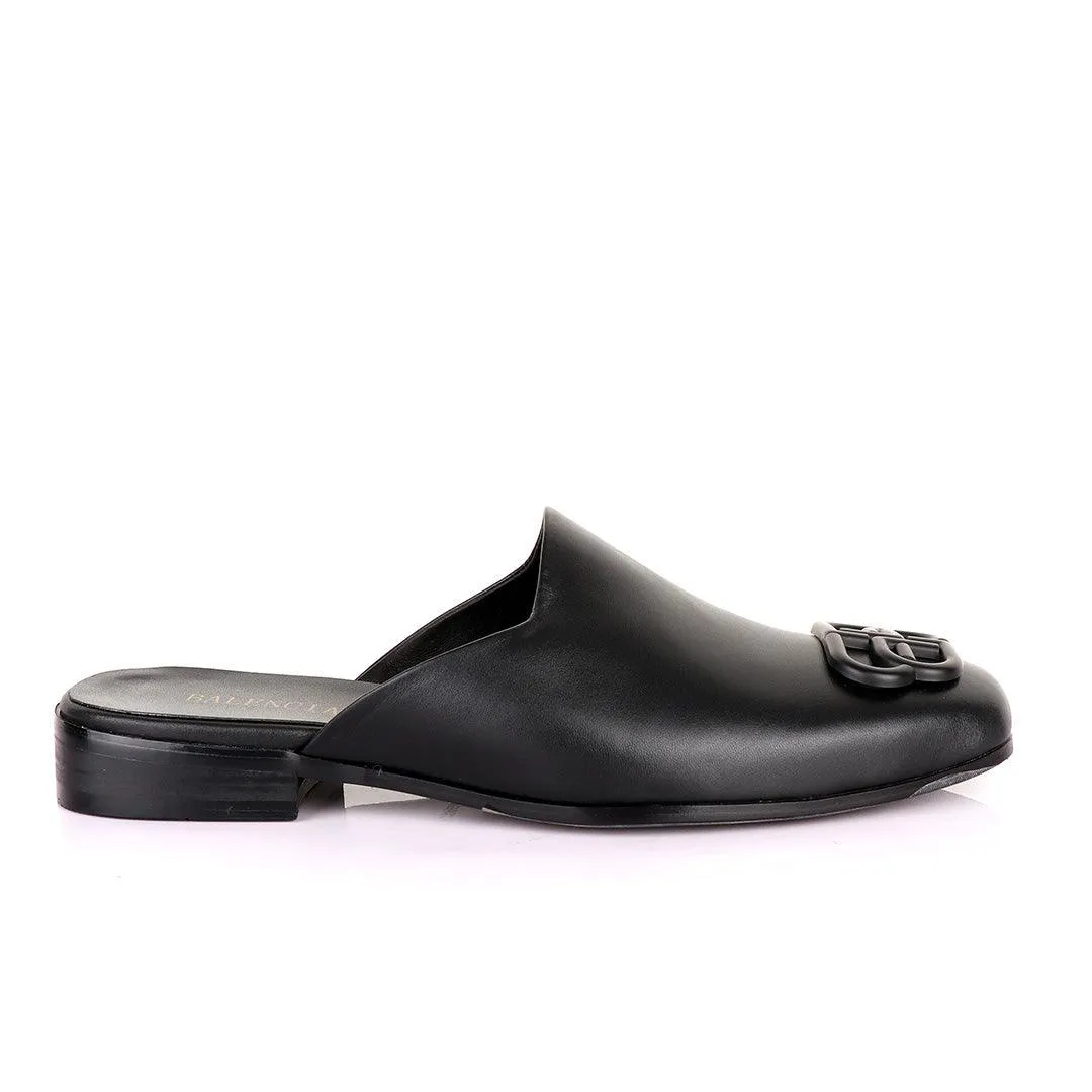 Balenciaga Half Shoe With Front Logo -Black