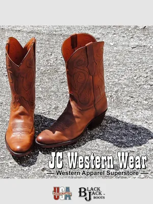 Black Jack BP405-64 Mens Ranch Hand Western Boots Burnished Peanut