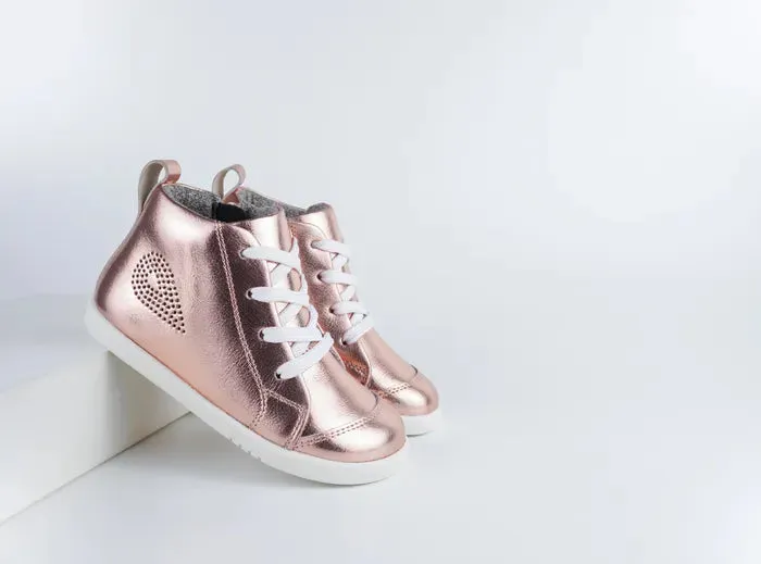 Bobux Iwalk Alley-Oop Boot - Rose Gold Metallic