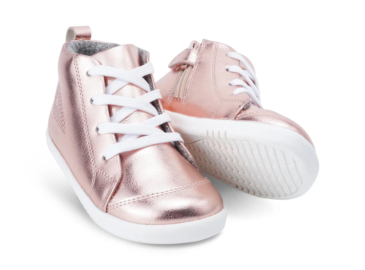 Bobux Iwalk Alley-Oop Boot - Rose Gold Metallic