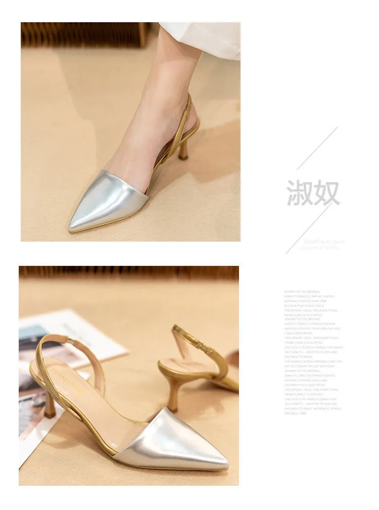 Brand Designer Spring Summer Fashion Women's Shoes High Heels Women Sandals Pointed Toe Ladies Pumps Sexy Stiletto Party Shoes