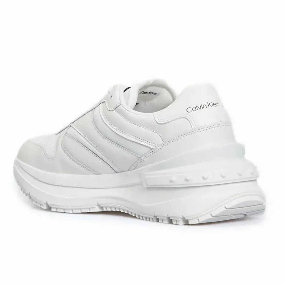 Calvin Klein Jeans Chunky Runner Low Laceup Refl Sneakers Men YM0YM00704-WHT