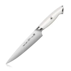 Cangshan TKSC White Series 1025477 Swedish Damasteel RWL34 Powder Steel Forged 7" Utility Knife