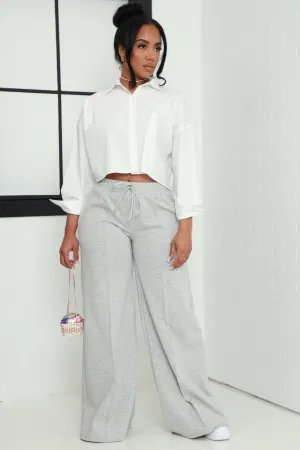 Day Off Wide Flare Pants - Heather Grey