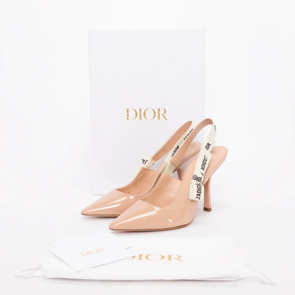 Dior Nude Patent J'Adior Slingback Pumps 37.5