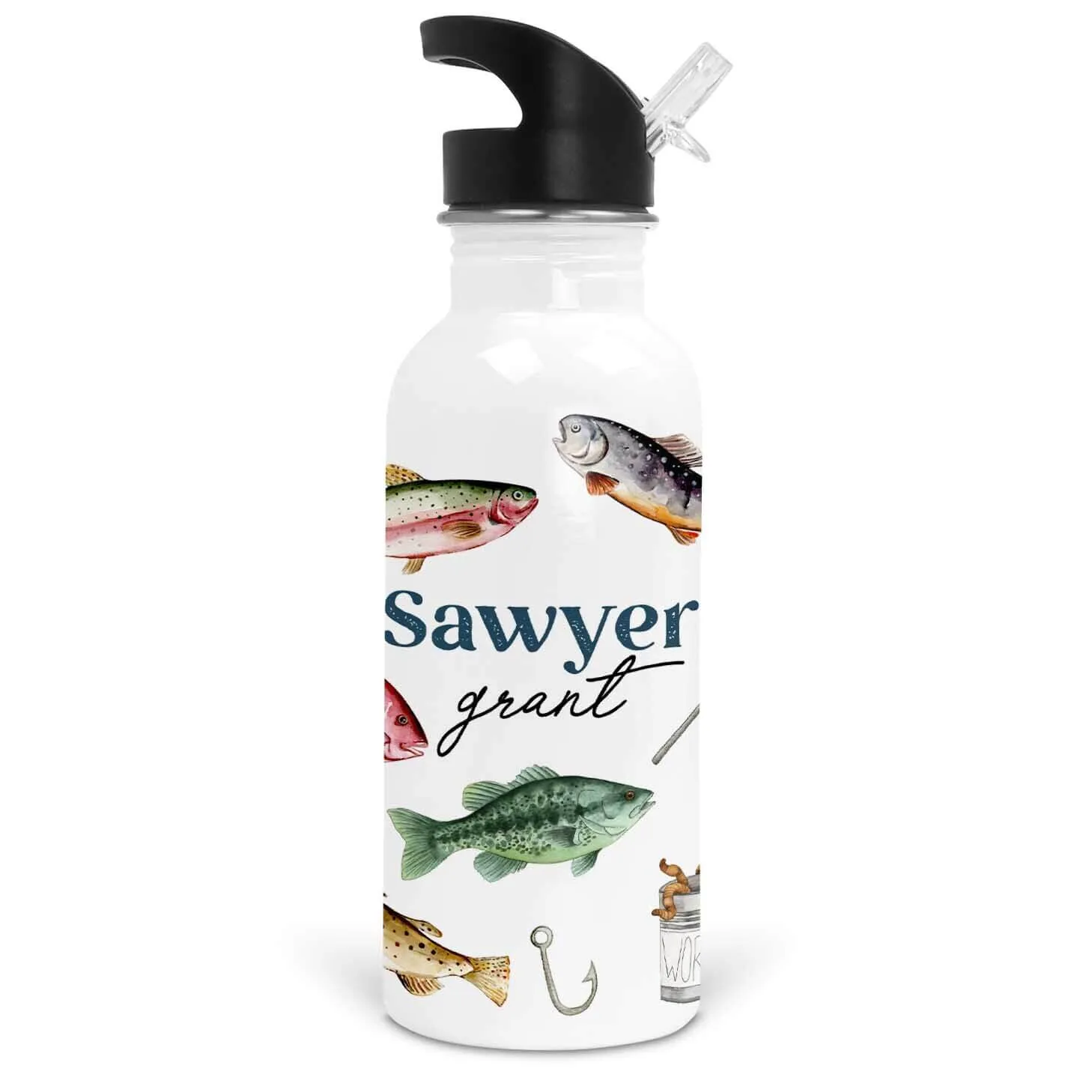 Gone Fishing Personalized Kids Water Bottle