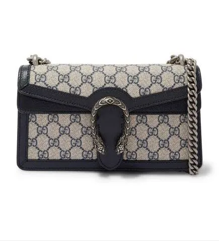 Gucci Dionysus Canvas Mini Cross Body Bag For Women (black Grey)