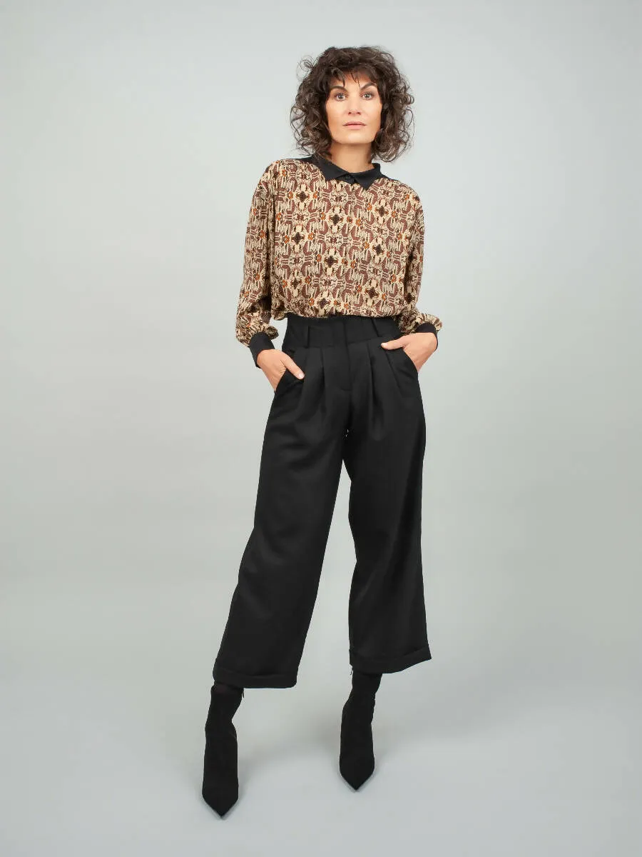 HIGH-WAISTED CULOTTE "ELLI" IN BLACK