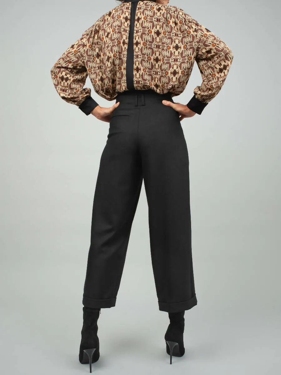 HIGH-WAISTED CULOTTE "ELLI" IN BLACK