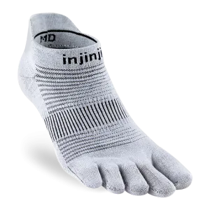 Lightweight No Show Toe Socks in Gray