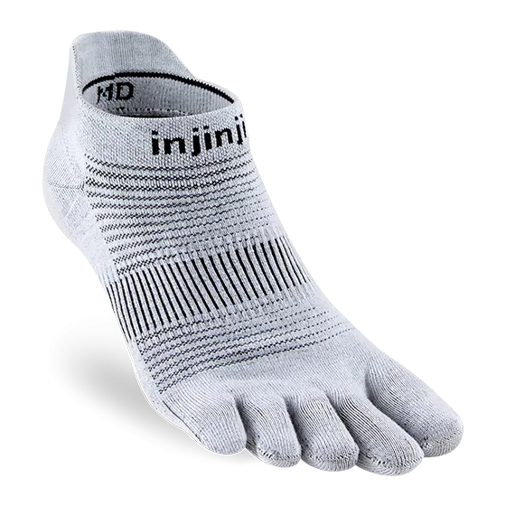 Lightweight No Show Toe Socks in Gray