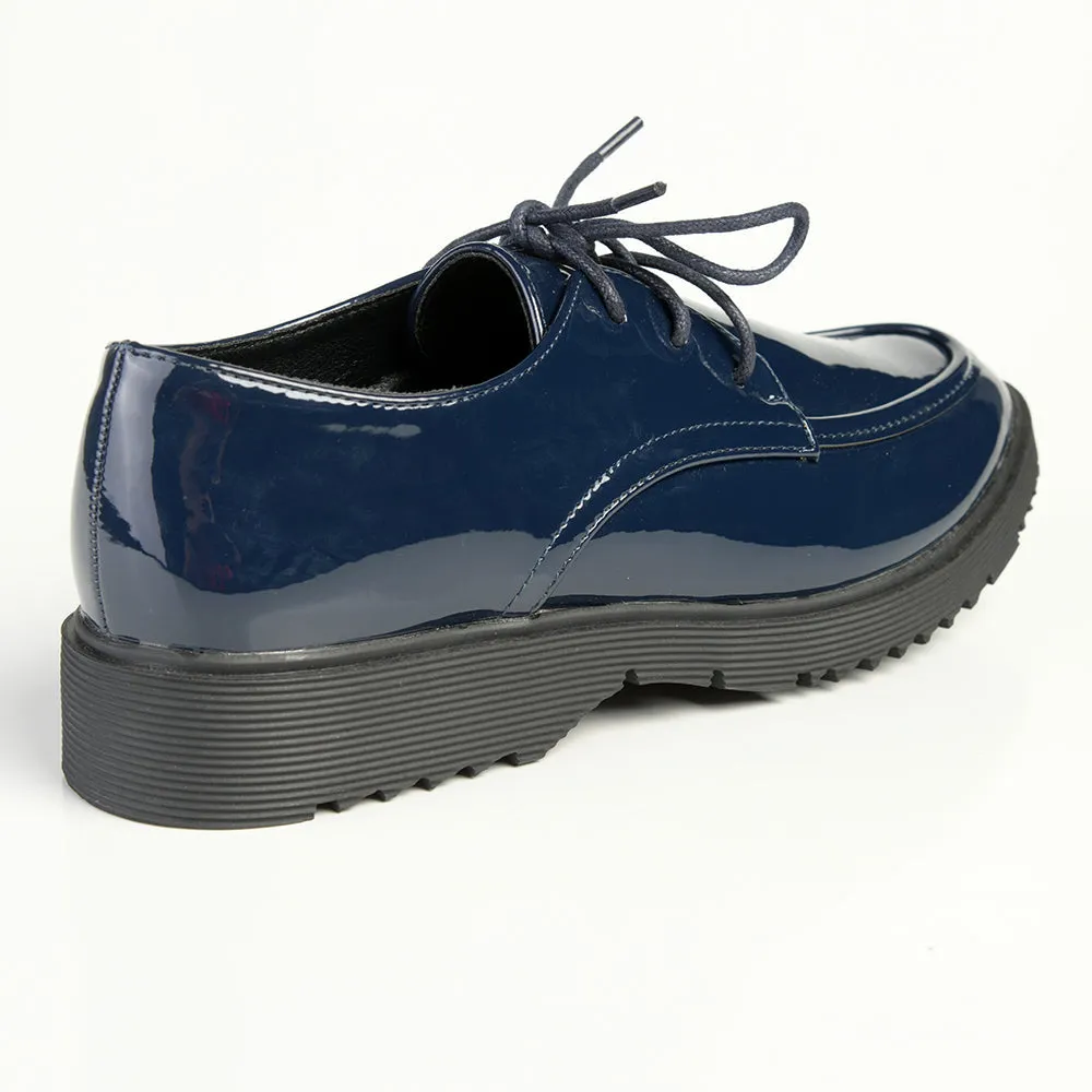 Madison Peggy Lace Up Boyfriend Shoe -navy