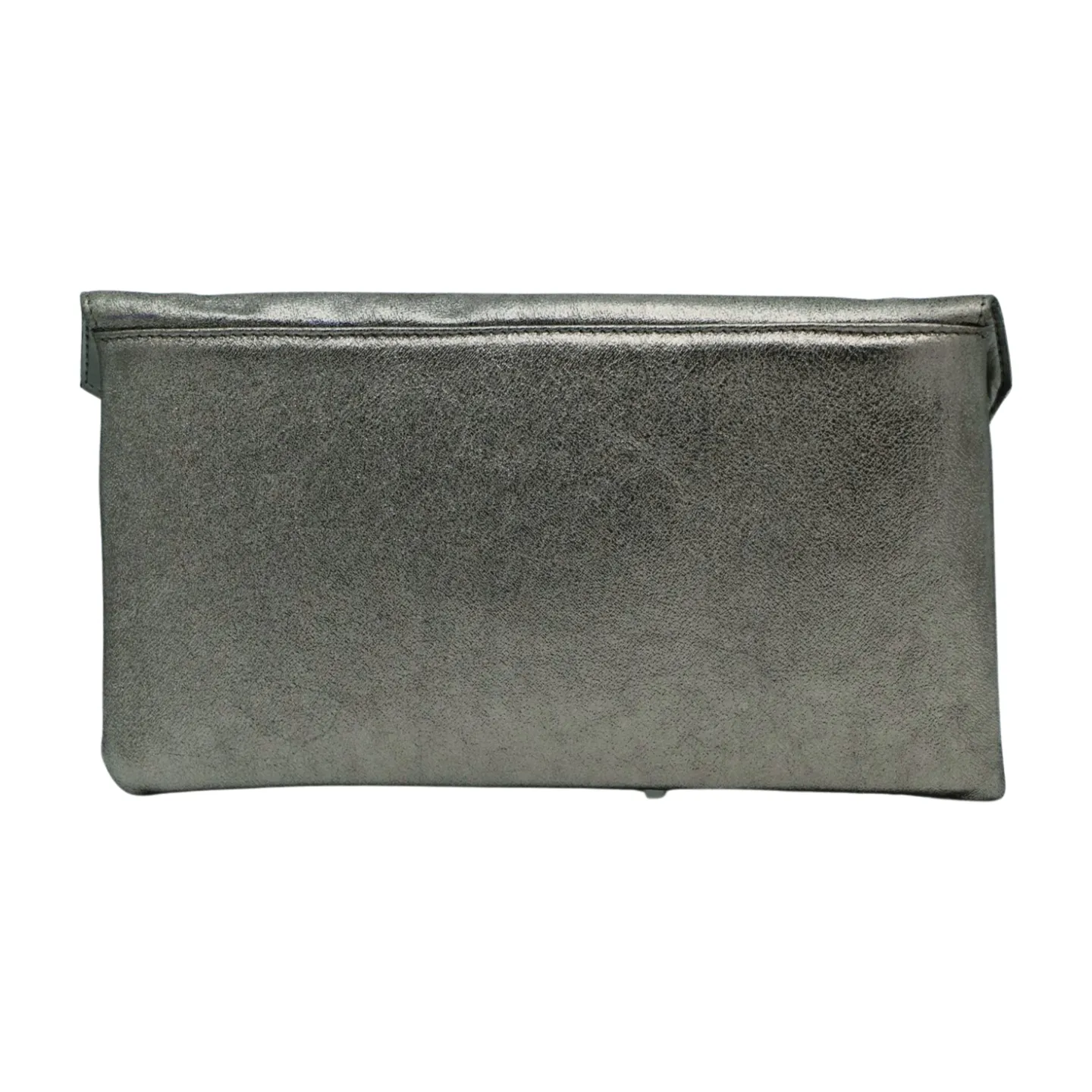 Marian Pewter Leather Envelope  Clutch Bag