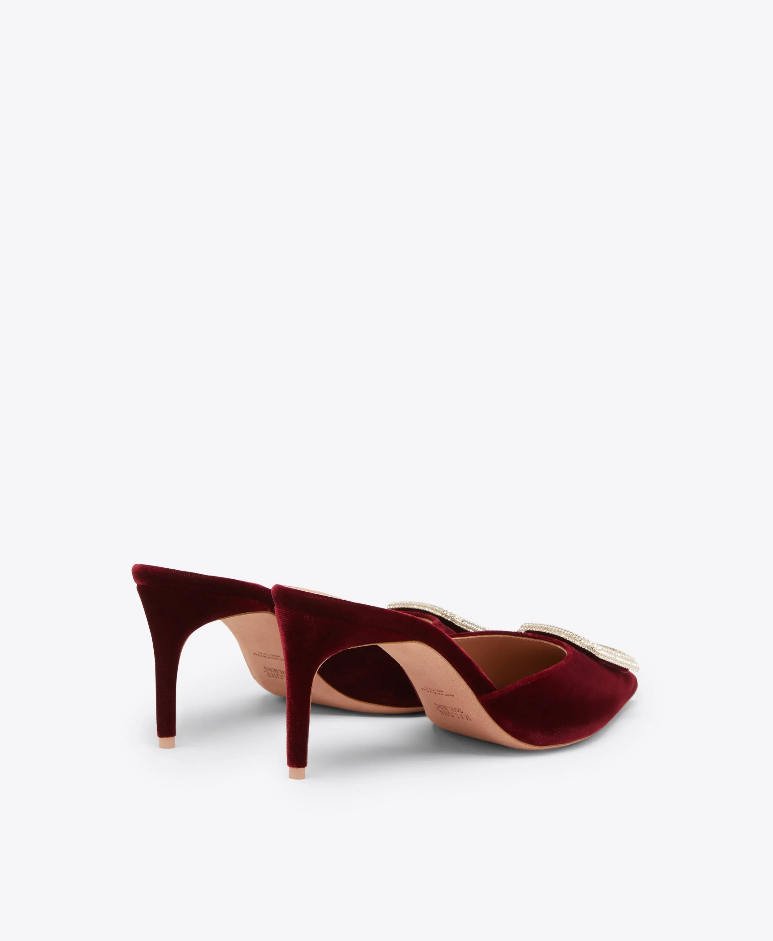 Mona 70 Red Velvet Mules