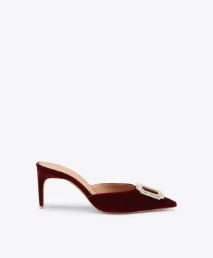 Mona 70 Red Velvet Mules