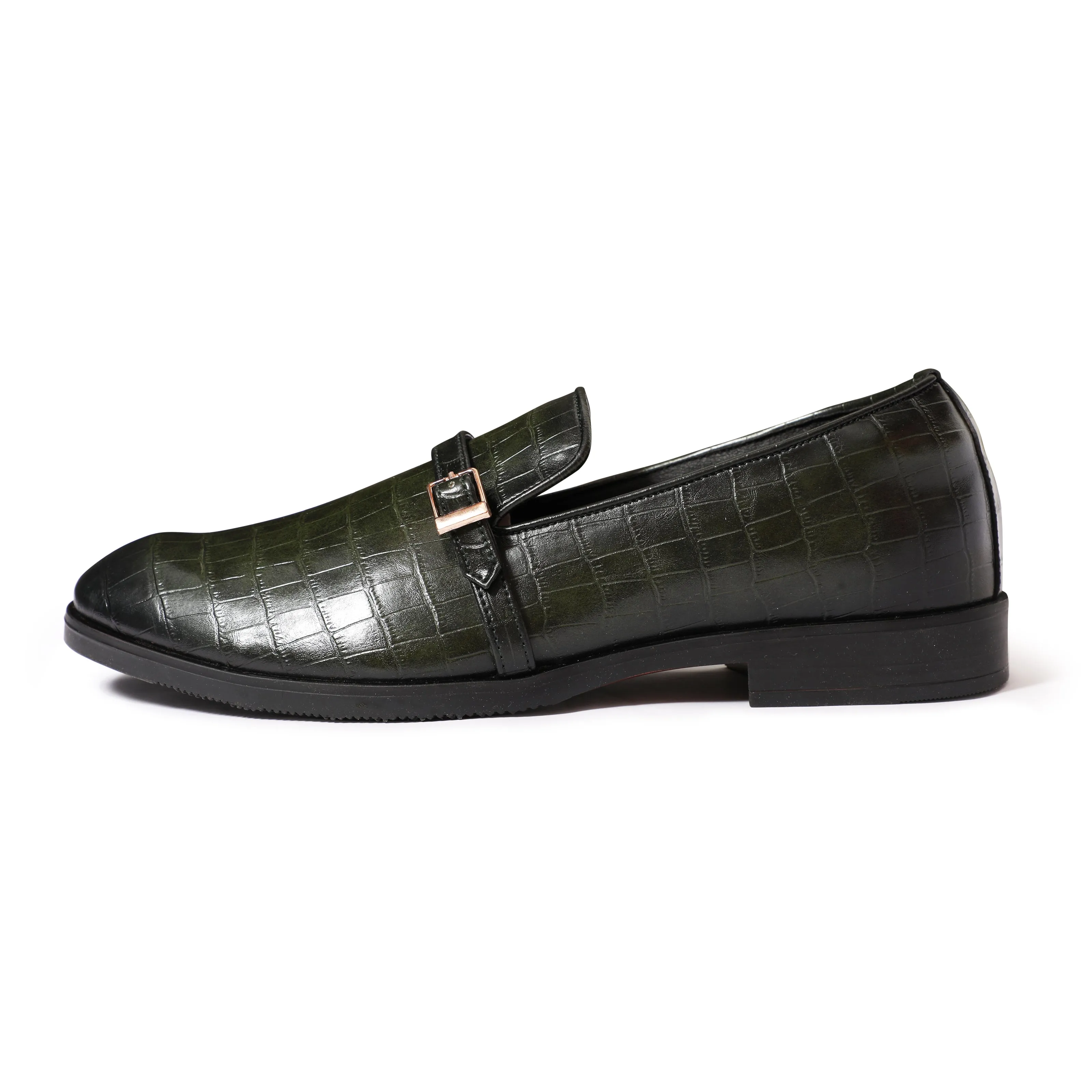 Morris- Green Croco Belt Slipons