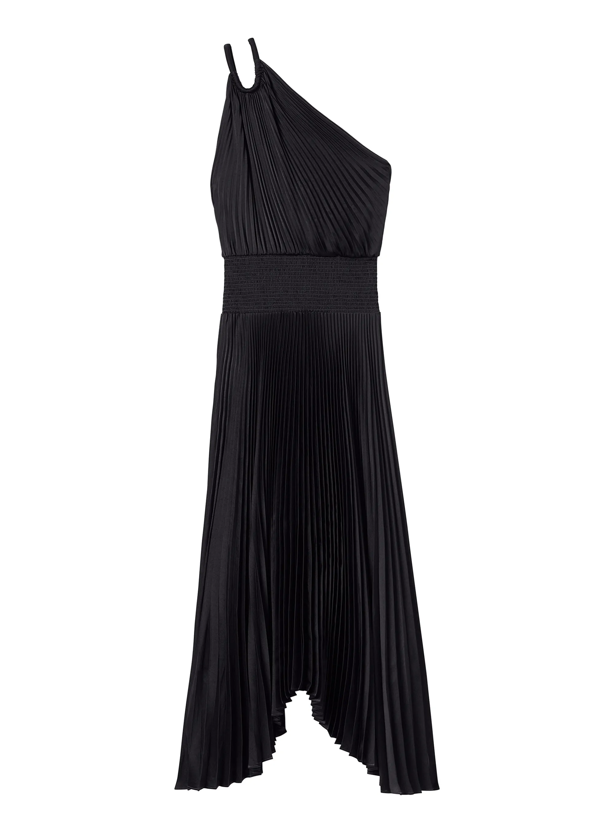 Ruby Satin Pleated Dress