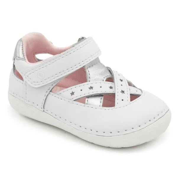 Stride Rite Kiki White Girls Baby Leather Sandals