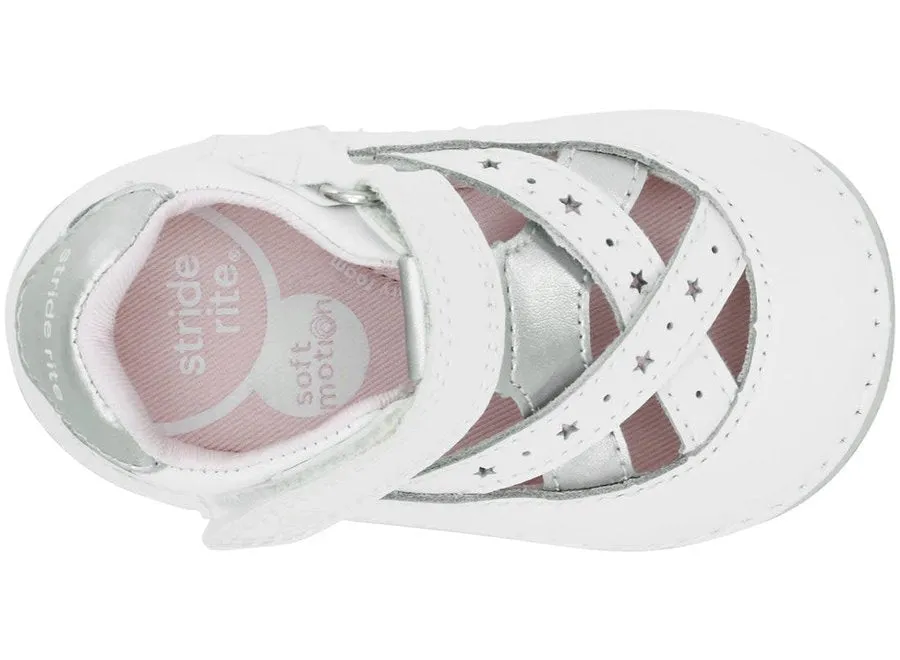 Stride Rite Kiki White Girls Baby Leather Sandals