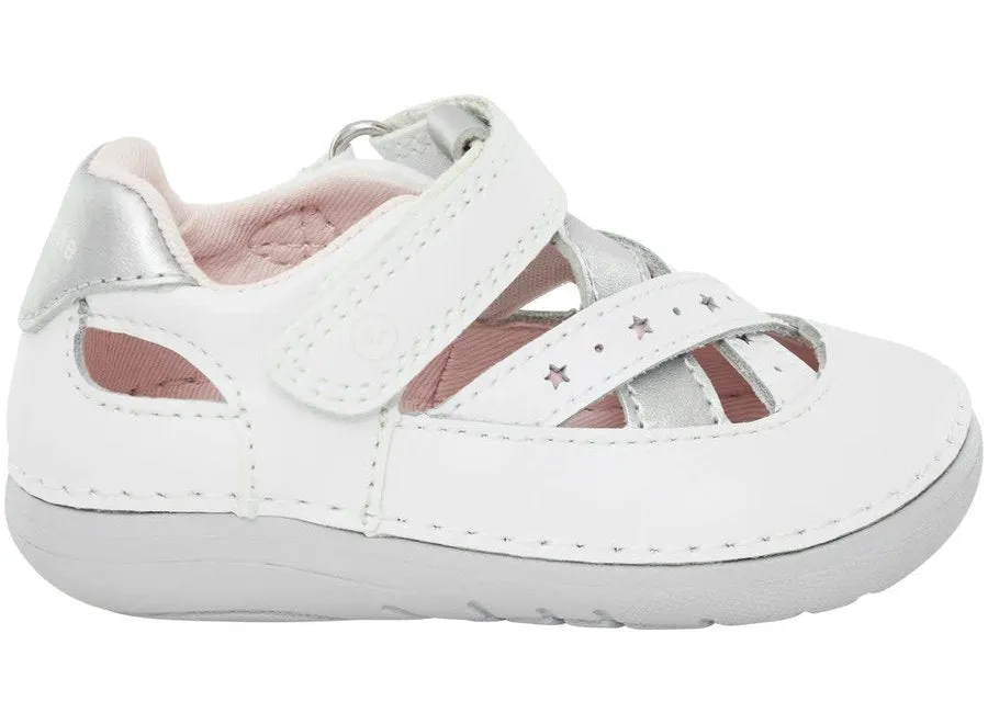 Stride Rite Kiki White Girls Baby Leather Sandals