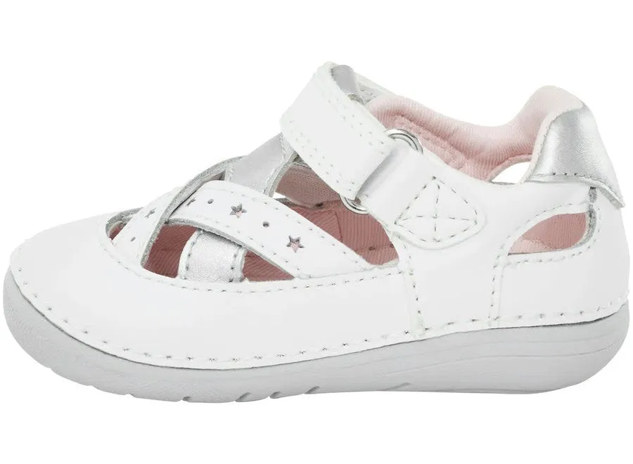 Stride Rite Kiki White Girls Baby Leather Sandals