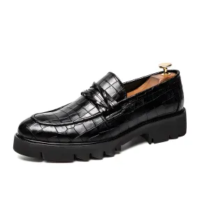 The Knox Faux Croc Leather Dress Shoes - Multiple Colors