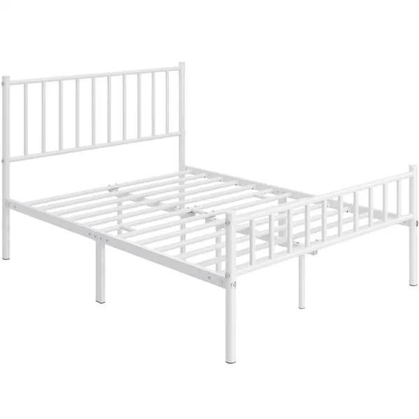 Yaheetech 14 Inch White Metal Bed