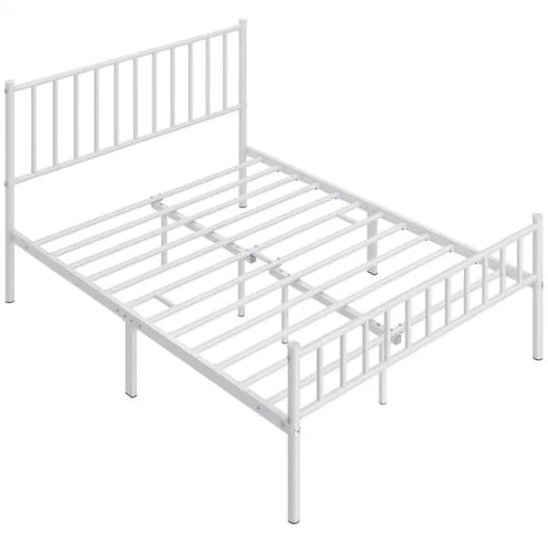 Yaheetech 14 Inch White Metal Bed